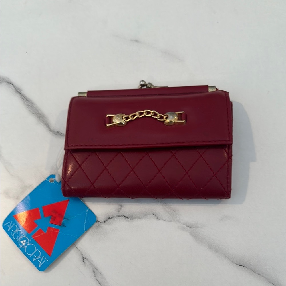 NWT Burgundy Quilted Women's wallet.